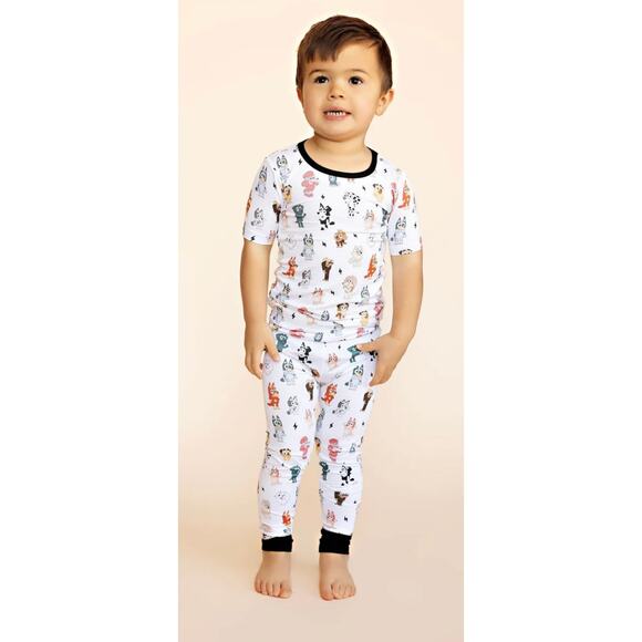 Ellie Sue Bluey & Friends Short Sleeve Bamboo Pajamas Kids Size 6-7 Year New - Picture 1 of 9